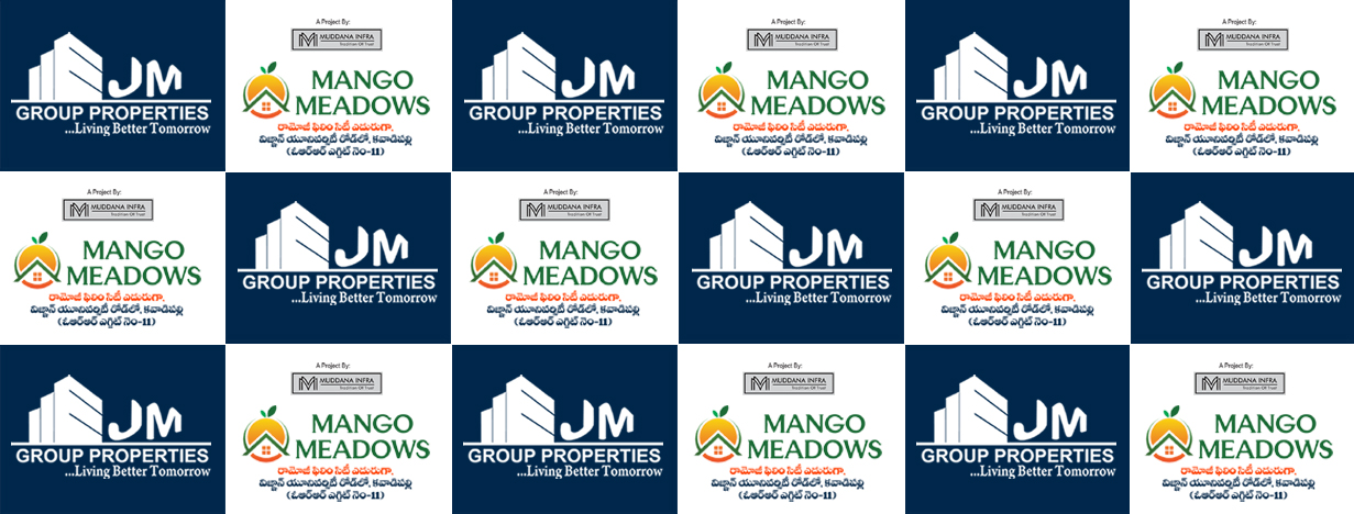 JM Group Properties and Mango Meadows Official Backdrop Banner Kawadipally